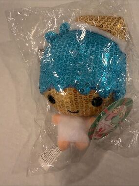 NWT 2021 Sanrio Little Twin Stars Kiki Blue & Gold Sequin Holiday Plush Ornament